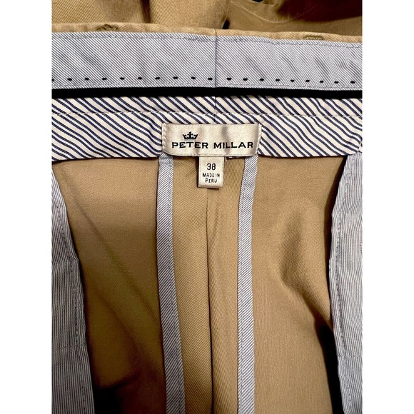 Peter Millar Mens 38 Khaki Shorts Casual Flat Front Chino Golf - Picture 3 of 3